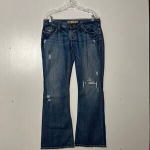 BKE Denim‎ Sabrina Distressed Embroidered Bootcut Blue men’s Jeans Size 29x31